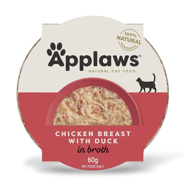 Applaws Chicken Breast with Duck in Broth Wet Cat Food 60g Pot
